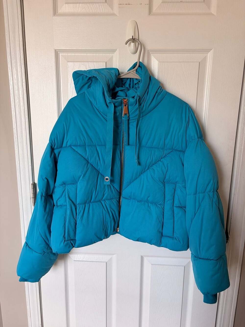 Avec Les Filles Puffer Jacket Capri Blue Zipper XL